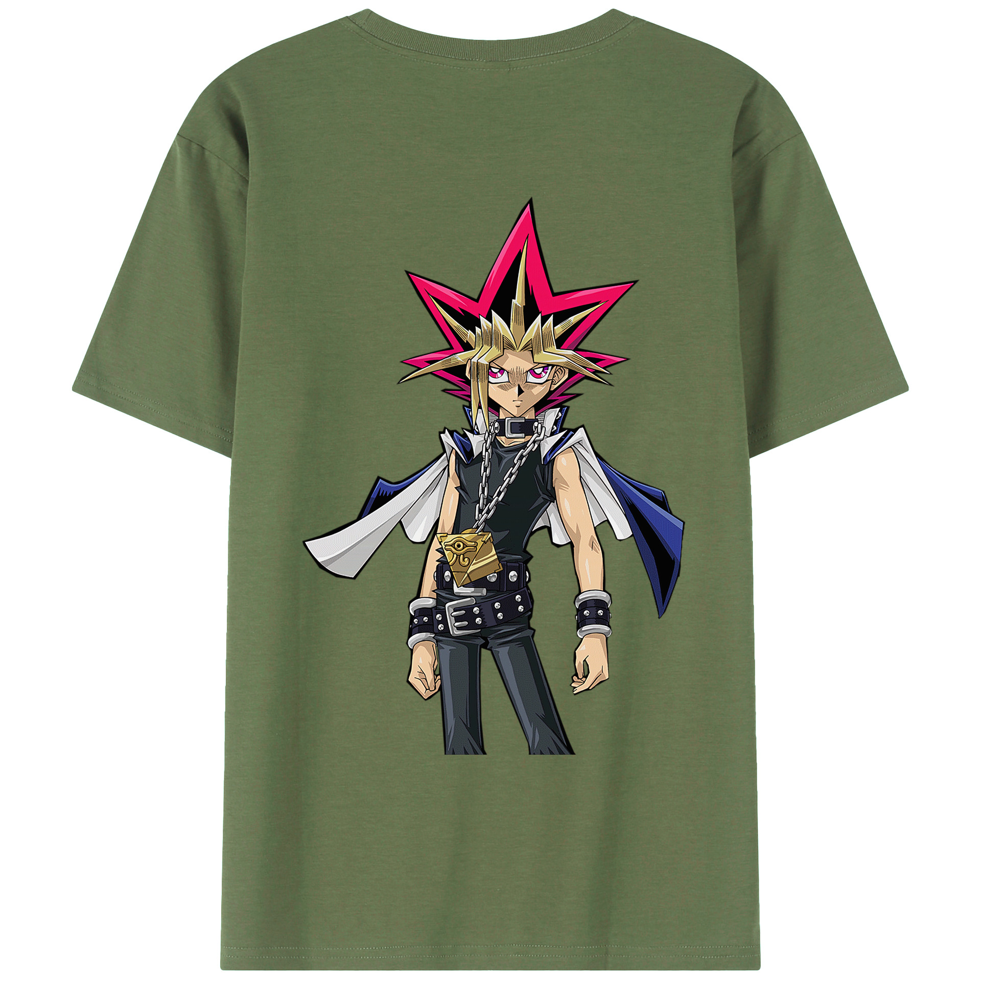 （画像用） 遊☆戯☆王 Yu-Gi-Oh! 綿100％ メンズ半袖Tシャツ（バックプリント） 通気性